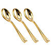 Premium Shiny Metallic Gold Mini Plastic Disposable Tasting Spoons (600 Spoons) Image 1