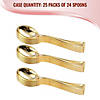 Premium Shiny Metallic Gold Mini Plastic Disposable Tasting Spoons (600 Spoons) Image 3