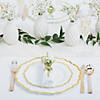 Premium White Plastic Dinner Plates with Ornate Gold Trim - 20 Ct. Image 1
