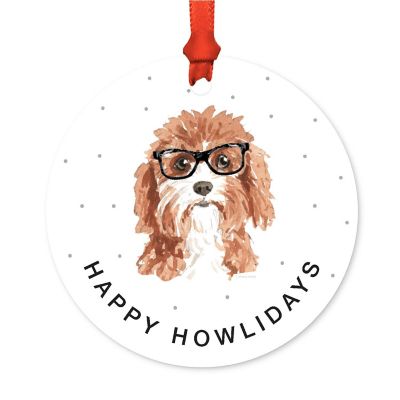 Preppy Dog Metal Ornament Cavapoo Image 1