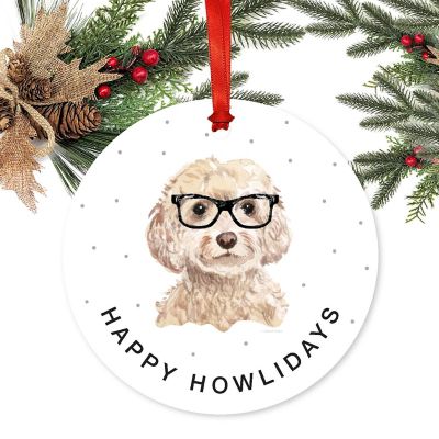 Preppy Metal Ornament Champagne Cockapoo Image 1
