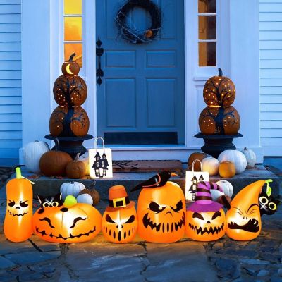 Presence - 7ft Long Halloween Inflatable Horizontal Pumpkins Row Image 1