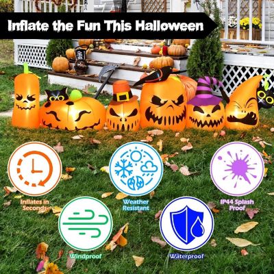 Presence - 7ft Long Halloween Inflatable Horizontal Pumpkins Row Image 3