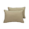 Presidio 12" x 20" Lumbar Indoor/Outdoor Pillow with Piping, 2-Pack - Beige Sand Image 1