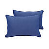 Presidio 12" x 20" Lumbar Indoor/Outdoor Pillow with Piping, 2-Pack - Denim Blue Image 1