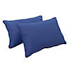 Presidio 12" x 20" Lumbar Indoor/Outdoor Pillow with Piping, 2-Pack - Denim Blue Image 3