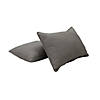 Presidio 12" x 20" Lumbar Indoor/Outdoor Pillow with Piping, 2-Pack - Gray Image 1