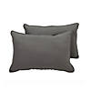 Presidio 12" x 20" Lumbar Indoor/Outdoor Pillow with Piping, 2-Pack - Gray Image 3