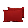 Presidio 12" x 20" Lumbar Indoor/Outdoor Pillow with Piping, 2-Pack - Red Image 1