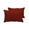 Presidio 12" x 20" Lumbar Indoor/Outdoor Pillow with Piping, 2-Pack - Rust Red Image 1