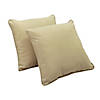 Presidio 15" x 15" Square Indoor/Outdoor Pillow with Piping, 2-Pack - Beige Sand Image 2