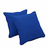 Presidio 15" x 15" Square Indoor/Outdoor Pillow with Piping, 2-Pack - Brilliant Blue Image 2