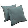Presidio 15" x 15" Square Indoor/Outdoor Pillow with Piping, 2-Pack - Dusty Turquoise Image 2