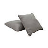 Presidio 15" x 15" Square Indoor/Outdoor Pillow with Piping, 2-Pack - Gray Image 1