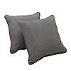 Presidio 15" x 15" Square Indoor/Outdoor Pillow with Piping, 2-Pack - Gray Image 2