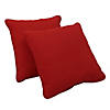 Presidio 15" x 15" Square Indoor/Outdoor Pillow with Piping, 2-Pack - Red Image 2