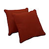 Presidio 15" x 15" Square Indoor/Outdoor Pillow with Piping, 2-Pack - Rust Red Image 2