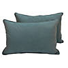 Presidio 16" x 24" Lumbar Indoor/Outdoor Pillow with Piping, 2-Pack - Dusty Turquoise Image 1