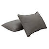 Presidio 16" x 24" Lumbar Indoor/Outdoor Pillow with Piping, 2-Pack - Gray Image 1
