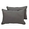 Presidio 16" x 24" Lumbar Indoor/Outdoor Pillow with Piping, 2-Pack - Gray Image 1