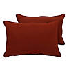 Presidio 16" x 24" Lumbar Indoor/Outdoor Pillow with Piping, 2-Pack - Rust Red Image 2