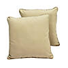 Presidio 18"x 18" Square Indoor/Outdoor Pillow with Piping, 2-Pack - Beige Sand Image 3
