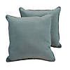 Presidio 18"x 18" Square Indoor/Outdoor Pillow with Piping, 2-Pack - Dusty Turquoise Image 4
