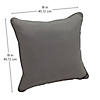 Presidio 18"x 18" Square Indoor/Outdoor Pillow with Piping, 2-Pack - Gray Image 4