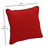 Presidio 18"x 18" Square Indoor/Outdoor Pillow with Piping, 2-Pack - Red Image 4