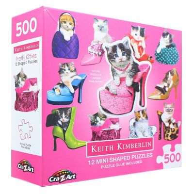 Pretty Kitties  12 Mini Shaped Jigsaw Puzzles  500 Color Coded Pieces Image 2