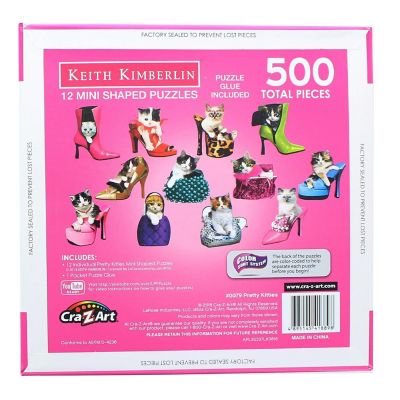 Pretty Kitties  12 Mini Shaped Jigsaw Puzzles  500 Color Coded Pieces Image 3