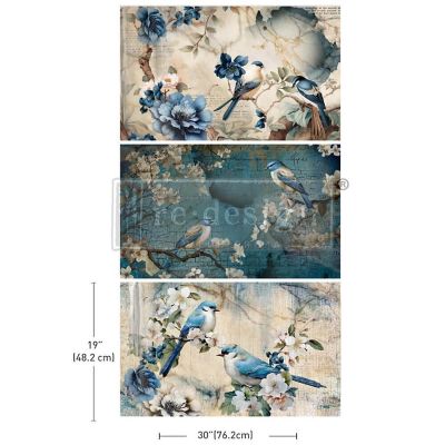 Prima Re-Design Decoupage Decor Tissue Paper-Sapphire Wings Image 1
