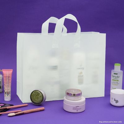 Prime Line Packaging- 16x6x12 Inch 100 Pack Small Frosted Mint Plastic Shopping Bags Image 3