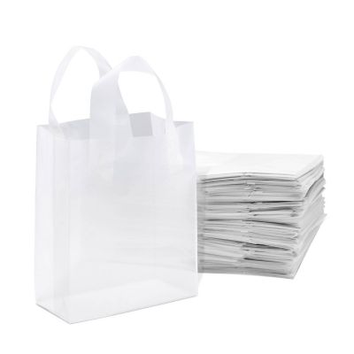 Prime Line Packaging Clear Plastic Bags with Handles, 50 Pcs. 8x4x10 ...