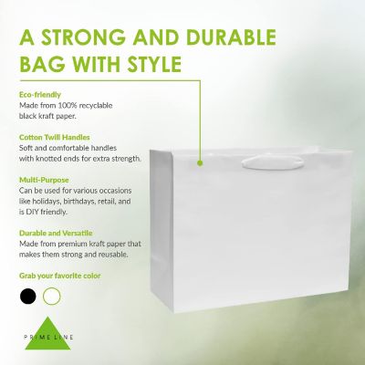 Prime Line Packaging- White Gift Bags - 16x6x12 Inch 25 Pack Image 1