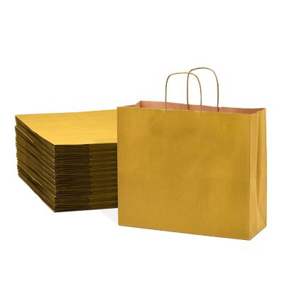 Prime Line Packaging- Yellow Gift Bags - 16x6x12 Inch 50 Pack Image 1