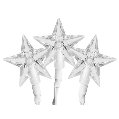 ProductWorks 18184 Light String, 2m x 3m, Warm White Stars, 300 Count, 8 Function Image 1