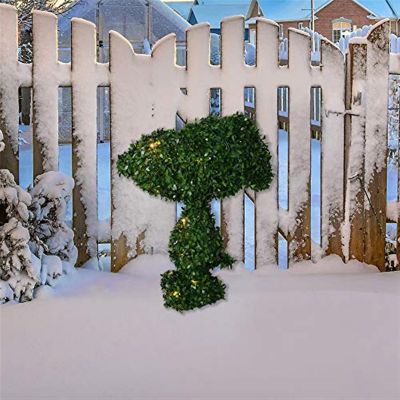 ProductWorks Peanuts Snoopy Character Pre-Lit 30 LED Lights Artificial Outdoor Topiary Yard Decor- 24 Image 1
