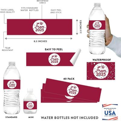 Prom Night Labels Burgundy, 20 Pack Image 1
