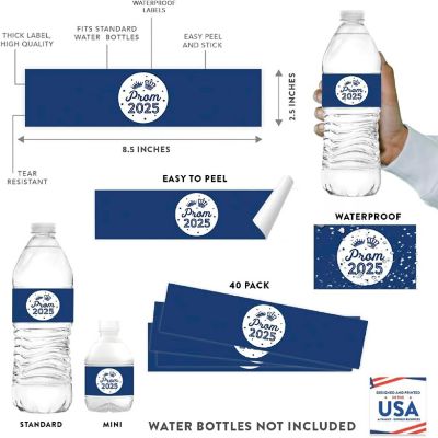 Prom Night Labels Navy Blue, 20 Pack Image 1