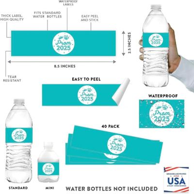 Prom Night Labels Teal, 20 Pack Image 1
