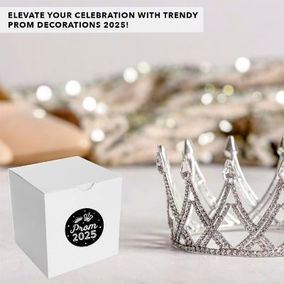 Prom Night Round Sticker Black, 40PC Image 1