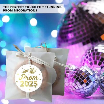 Prom Night Round Sticker Gold, 40PC Image 3