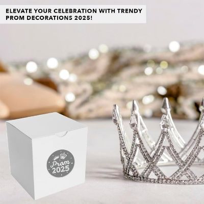 Prom Night Round Sticker Gray, 40PC Image 1