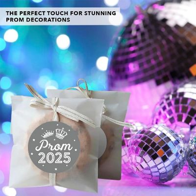 Prom Night Round Sticker Gray, 40PC Image 3