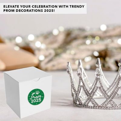 Prom Night Round Sticker Green, 40PC Image 1