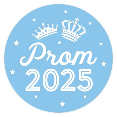 Prom Night Round Sticker Light Blue 40PC Image 1