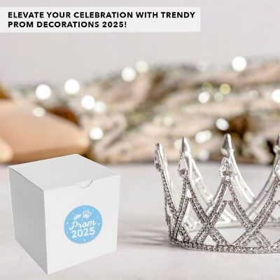 Prom Night Round Sticker Light Blue 40PC Image 1