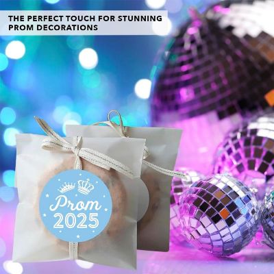 Prom Night Round Sticker Light Blue 40PC Image 3