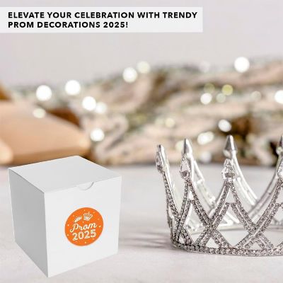 Prom Night Round Sticker Orange, 40PC Image 1